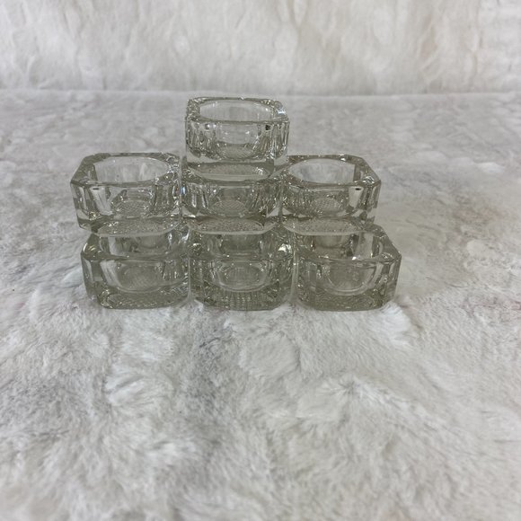 Antique Salt Cellars Salt Dips glass clear crystal open faced . 10 Total - Picture 9 of 11